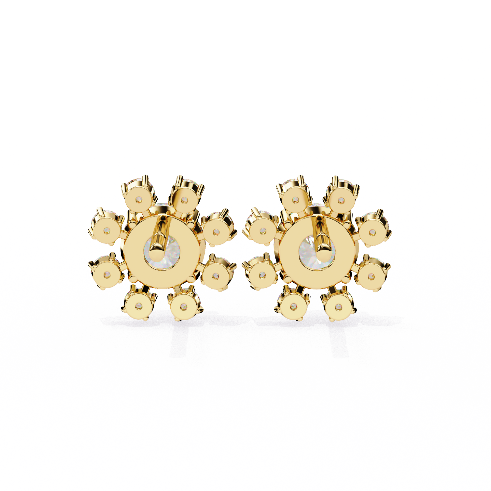 1.22ct Floral Halo Diamond Stud Earrings – Solitairekart